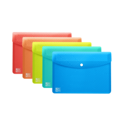 LOT de 5 Chemise en plastique rigide translucide Oxford Urban A6 - Enveloppe avec clip - Format A6 - Couleurs assorties