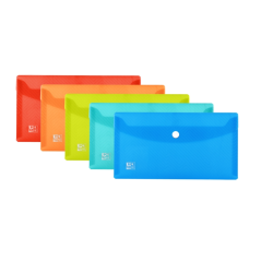 LOT de 5 Enveloppe à broche en plastique rigide translucide Oxford Urban Dl - Design moderne et urbain - Fermeture sécurisée ave