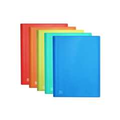 LOT de 5 Chemise Oxford Urban A3 à pochettes soudées - Couverture plastique translucide - 20 pochettes - Couleurs assorties