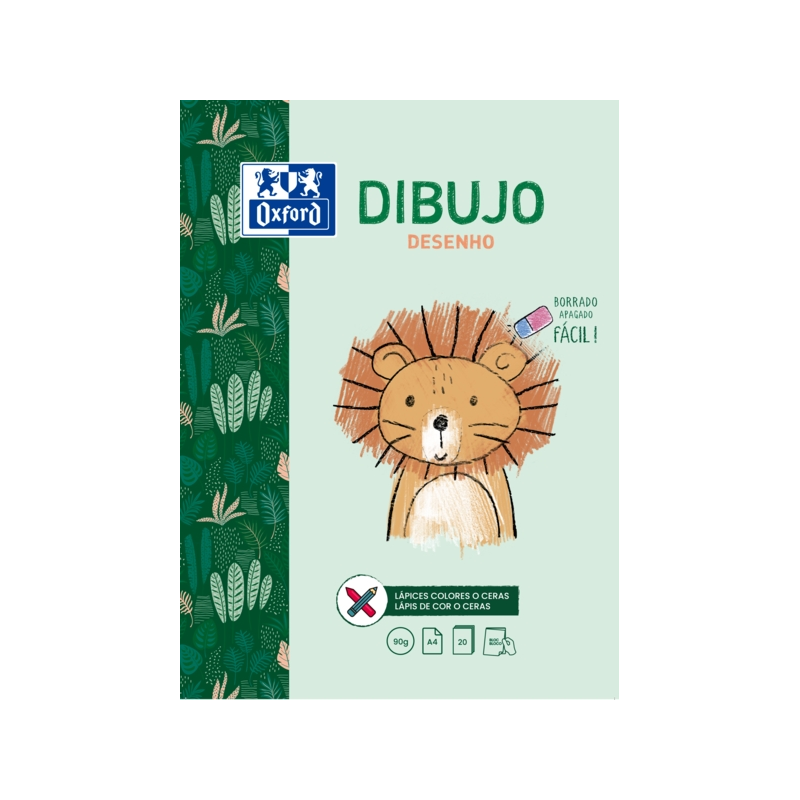 LOT de 5 Oxford Dessin/Loisirs Enfant - Bloc A4 Collé - Couverture Souple/Dos Rigide - 20 Feuilles 90gr