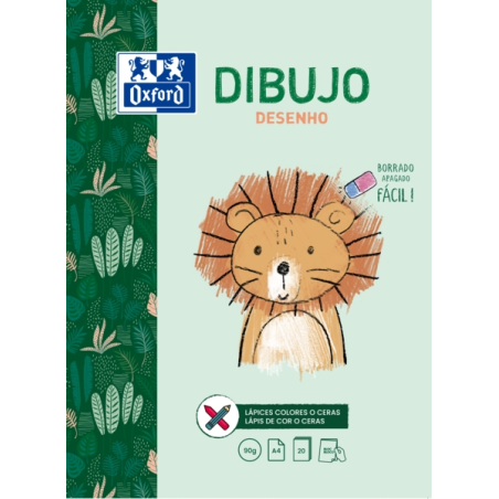 LOT de 5 Oxford Dessin/Loisirs Enfant - Bloc A4 Collé - Couverture Souple/Dos Rigide - 20 Feuilles 90gr