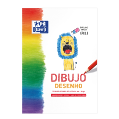 LOT de 5 Oxford Bloc Dessin/Loisirs Collé Enfant A2 - Couverture Souple/Dos Rigide - 20 Feuilles - 90gr