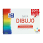 LOT de 5 Oxford Spiral School Bloc Dessin A4+ Format Lisse - 20 Feuilles Microperforées 130gr Couleur Naturelle - Papier Surface