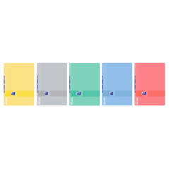 LOT de 10 Oxford & You Openflex Write&Erase Carnet agrafé A4 - Couverture en plastique robuste - 1 ligne avec 2 marges - 48 feui
