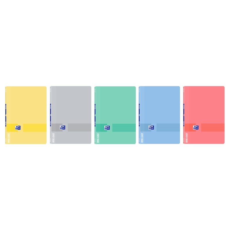 LOT de 10 Oxford & You Openflex Write&Erase Carnet agrafé A4 - Couverture en plastique robuste - 1 ligne avec 2 marges - 48 feui