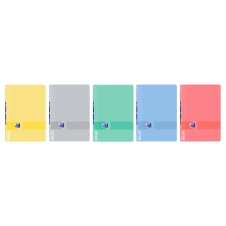 LOT de 10 Oxford & You Openflex Write&Erase Carnet agrafé A4 - Couverture en plastique robuste - 1 ligne avec 2 marges - 48 feui