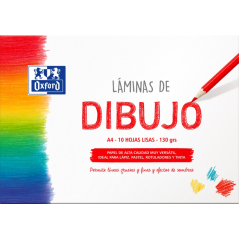 LOT de 5 Enveloppe de feuille de dessin A4 Oxford School Drawing - 10 feuilles de 130gr - Papier lisse de haute qualité - Idéal