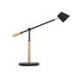 Lampe de bureau LED Unilux Vicky - 3 niveaux de luminosité - Port USB - Interrupteur tactile - Bois de hêtre - Noir