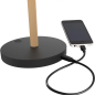 Lampe de bureau LED Unilux Vicky - 3 niveaux de luminosité - Port USB - Interrupteur tactile - Bois de hêtre - Noir