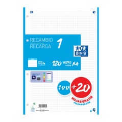 LOT de 13 Recharge Oxford School A4 - 5x5 - 100+20 Feuilles - Couleur Turquoise