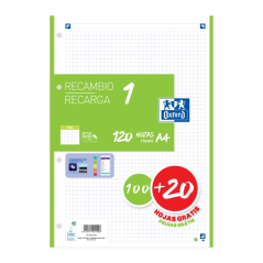 LOT de 13 Recharge Oxford School A4 - 5x5 - 100+20 Feuilles - Couleur Vert