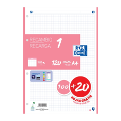 LOT de 13 Recharge A4 Oxford School - 100+20 Feuilles - Promotion 5x5 - Couleur Rose Bubblegum
