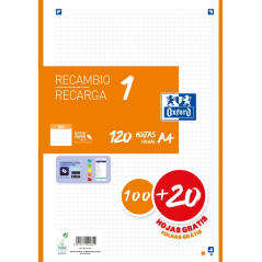 LOT de 13 Recharge Oxford School A4 - 5x5 - 100+20 Feuilles - Orange