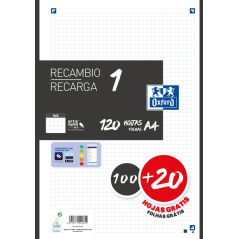 LOT de 13 Recharge Oxford School A4 - 5x5 - 100+20 Feuilles - Couleur Noir