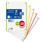 LOT de 20 Oxford School Pack de 5 Recharges A4 - 1 Ligne Promotionnelle - 100+20 Feuilles - Couleurs Assorties