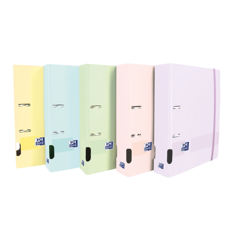 LOT de 5 Oxford Live & Go Classeur A4+ en plastique polyfoam – Couverture robuste – Dos de 70 mm – Couleurs assorties