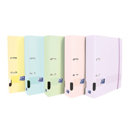 LOT de 5 Oxford Live & Go Classeur A4+ en plastique polyfoam – Couverture robuste – Dos de 70 mm – Couleurs assorties