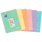 LOT de 10 Oxford Easybook Carnet agrafé A4 - Couverture plastique robuste - 1 ligne avec 2 marges - 48 feuilles de papier pastel