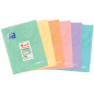 LOT de 10 Oxford Easybook Carnet agrafé A5 - Couverture plastique robuste - 1 ligne avec 2 marges - 48 feuilles de papier pastel