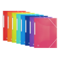 LOT de 10 Chemise Oxford Urban A3+ en caoutchouc - Couverture plastique translucide - 3 rabats - Dos 25 mm - Couleurs assorties