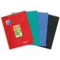 LOT de 10 Oxford Easybook Kraft A4 - Couverture souple - Carnet agrafé - 1 ligne avec 2 marges - 48 feuilles - Couleurs assortie