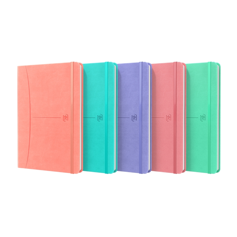 LOT de 5 Oxford Signature Carnet Cousu Couverture Extra Rigide A5 Uni 80 Feuilles Assortiment Pastel - Format A5 - Couverture Ex