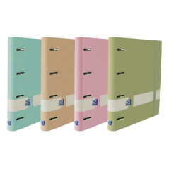 LOT de 4 Assortiment Oxford Nature Europeanbinder A4+ Couverture Extra Rigide 4x35 avec Recharge Pastel 5x5 - Dossier Écologique