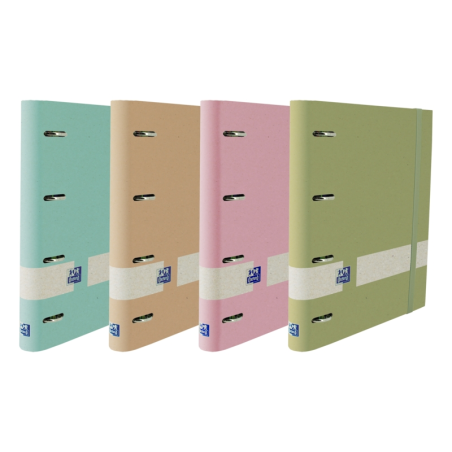 LOT de 4 Assortiment Oxford Nature Europeanbinder A4+ Couverture Extra Rigide 4x35 avec Recharge Pastel 5x5 - Dossier Écologique