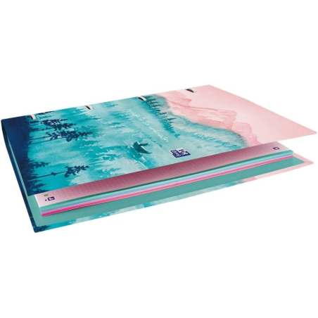 LOT de 10 Reliure européenne Oxford Ice Explorer - Couverture extra rigide - Dos 45 mm - Anneaux 4Dx35 mm - Remplacement 5x5 - 2