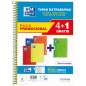 Oxford School Classic Write&Erase Pack 4+1 Fº - Carnet à Spirale - Couverture Extra Rigide - 1 Ligne avec Marge - 80 Feuilles -