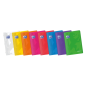 LOT de 10 Oxford Easybook Carnet agrafé A4 – Couverture plastique robuste – 48 feuilles avec marge – Grille 4 x 4 – Couleurs ass