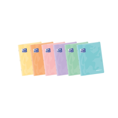LOT de 10 Oxford Easybook Carnet agrafé A4 – Couverture plastique robuste – 48 feuilles avec marge – Grille 4 x 4 – Design paste