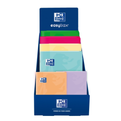 Présentoir Oxford avec 40 cahiers agrafés - Formats A4 et A5 - Poche intérieure - Rabats - Marque-page - Anti-bavure - Couleurs