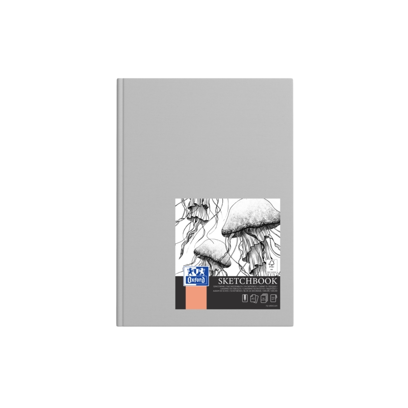 LOT de 5 Oxford Artbooks A5 Couverture Extra Rigide - Carnet Cousu pour Croquis - 96 Feuilles de 100gr - Couleurs Assorties