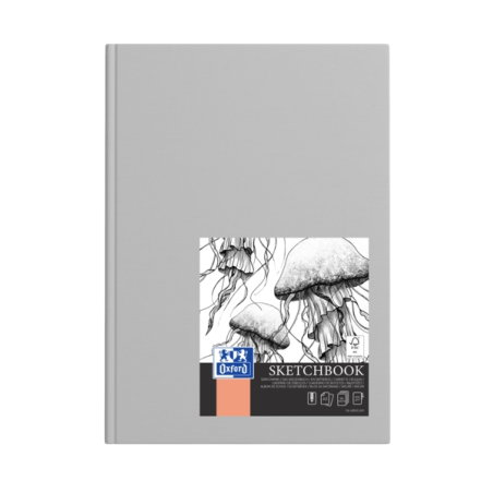 LOT de 5 Oxford Artbooks A5 Couverture Extra Rigide - Carnet Cousu pour Croquis - 96 Feuilles de 100gr - Couleurs Assorties
