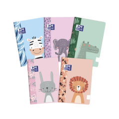 LOT de 10 Oxford Kids Carnet agrafé A5+ Couverture lisse et douce au toucher - Idéal pour les enfants - Format A5+ - Couverture