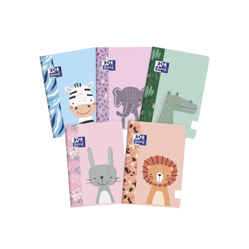 LOT de 10 Oxford Kids Carnet agrafé A5+ Couverture lisse et douce au toucher - Idéal pour les enfants - Format A5+ - Couverture