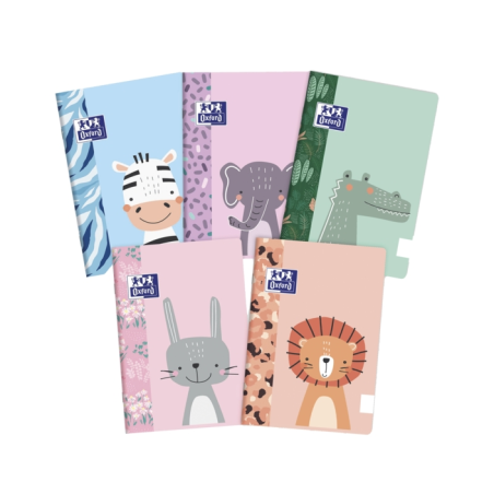 LOT de 10 Oxford Kids Carnet agrafé A5+ Couverture lisse et douce au toucher - Idéal pour les enfants - Format A5+ - Couverture