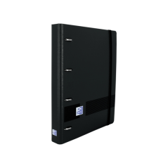 LOT de 5 Oxford Europeanbinder Oxford Live&Go A5+ - Couverture en plastique polyfoam noir - Anneaux 4Dx25mm - Remplacement des p