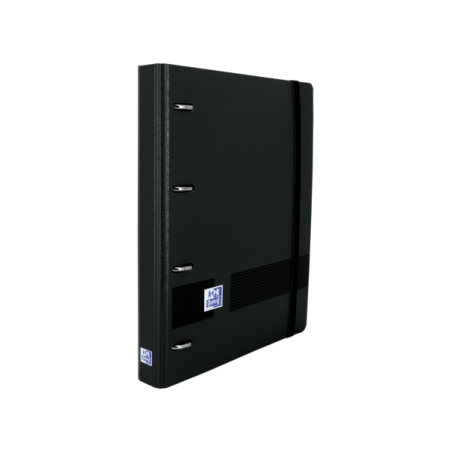 LOT de 5 Oxford Europeanbinder Oxford Live&Go A5+ - Couverture en plastique polyfoam noir - Anneaux 4Dx25mm - Remplacement des p