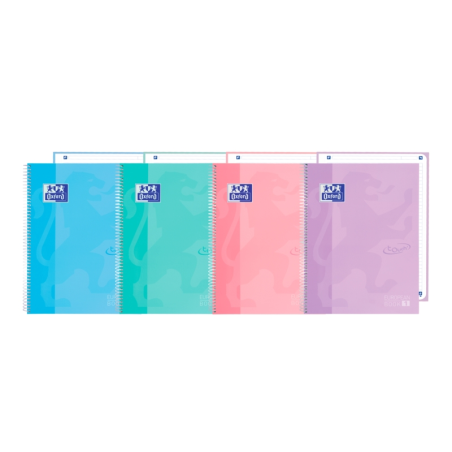 LOT de 5 Oxford School Touch Europeanbook 1 A4+ - Couverture extra rigide et résistante - 80 feuilles de haute qualité - Couleur