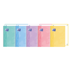 LOT de 5 Oxford School Touch Europeanbook 1 Dotbook A4+ - Couverture Extra Rigide - Dots 5x5 - 80 Feuilles - Couleurs Assorties