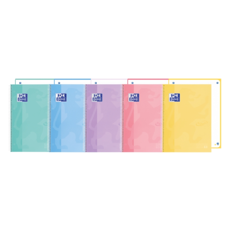 LOT de 5 Oxford School Touch Europeanbook 1 Dotbook A4+ - Couverture Extra Rigide - Dots 5x5 - 80 Feuilles - Couleurs Assorties