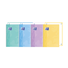 LOT de 5 Oxford School Touch Europeanbook 1 Dotbook A5+ - Couverture Extra Rigide - Dots 5x5 - 80 Feuilles - Couleurs Assorties