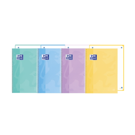 LOT de 5 Oxford School Touch Europeanbook 1 Dotbook A5+ - Couverture Extra Rigide - Dots 5x5 - 80 Feuilles - Couleurs Assorties