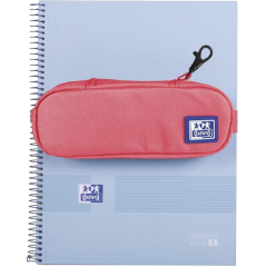 Trousse Oxford Kangoo à crochet en B - Poche intérieure en filet - Fermeture élastique pour cahiers - Semi-rigide - 21 x 8 x 4,8
