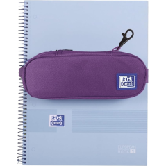 Trousse Oxford Kangoo à crochet en B avec poche intérieure en filet et fermeture élastique pour cahiers - Semi-rigide - 21 x 8 x