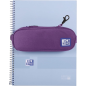 Trousse Oxford Kangoo à crochet en B avec poche intérieure en filet et fermeture élastique pour cahiers - Semi-rigide - 21 x 8 x