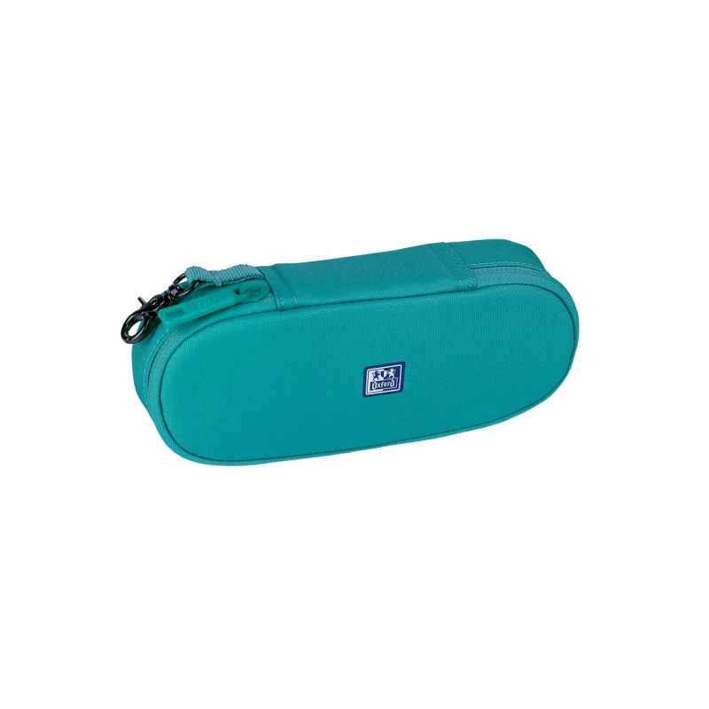 Trousse Oxford Kangoo à crochet en B avec poche intérieure en filet et fermeture élastique pour cahiers - Semi-rigide - Bleu tur