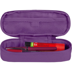 Trousse Oxford Kangoo à crochet en B avec poche intérieure en filet et fermeture élastique pour cahiers - Semi-rigide - Bleu tur